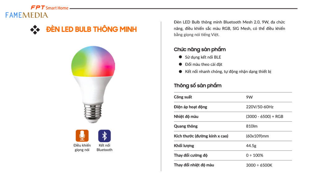Đèn led Bulb thông minh